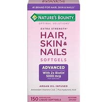 Extra Strength Hair Skin And Nails Vitamins By Nature's Bounty Optimal Solutions, With Biotin And Vitamin B, Supports Skin And Hair Health, 150 Count,
