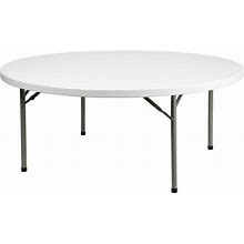 Flash Furniture 6-Foot Round Granite White Plastic Folding Table