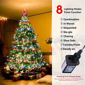 1 Pack 400LED Christmas Lights, Christmas Tree Outdoor String Lights Indoor String Lights, With 8 Light Modes & Memory,Multicolor,Must-Have,Temu