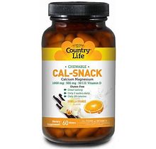 Country Life Cal-Snack Chewable Calcium Magnesium Vanilla Orange 60 Wafers