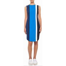 Akris Punto Dresses | Akris Punto Blue Colorblock Sleeveless Shift Dress | Color: Blue/White | Size: 8