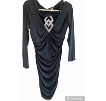 Venus Black Embellished Dress Size: L