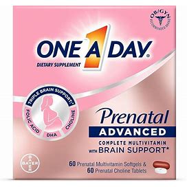 One A Day Women's Prenatal Vitamins With Choline Size 60+60 Count | Carewell