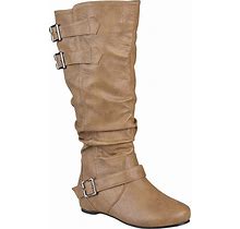 Journee Collection Tiffany Boot - Wide Calf Women's Shoes Taupe : 7.5 m