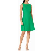 Tommy Hilfiger Women's Logo Hardware At Shoulder Silky Rib Knit Fabric Sleeveless Dress
