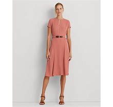 Lauren Ralph Lauren Women's Belted Georgette Dress - Pink Mahogany - Size 16