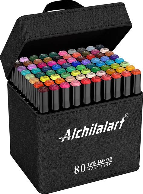 Alchilalart 80-Colors Alcohol Based Markers, Alcohol Markers Set