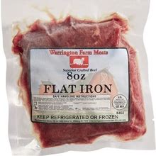 Warrington Farm Meats 8 Oz. Frozen Flat Iron Steak - 20/Case