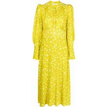 Dorothee Schumacher - Floral-Print Long-Sleeve Dress - Women - Silk/Viscose/Viscose - 2 - Yellow