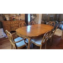 Thomasville Dining Room Set-Table, 3 Leaves, 6 Chairs, Buffet Side Table