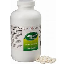 Geri-Care Ascorbic Acid Vitamin C Supplement 500 Mg, Tablet Size 1000 Tablets | Case Of 12 Bottles | Carewell