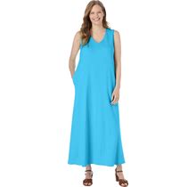 Plus Size Women's Sleeveless Scoopneck Dress By Woman Within In Paradise Blue (Size 30/32)