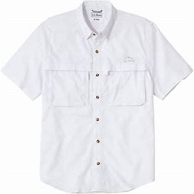 L.L.Bean | Men's Tropicwear Shirt, Short-Sleeve White Small, Synthetic/Nylon, Regular