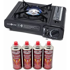 Gas ONE Butane Gas Stove With 4 Butane Fuel Canister Catridge