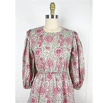 The Wilde Dress / Puff Sleeve Cotton Dress / Ruffle Hem Summer Dress / Handmade / Sage Floral / Oscilatey