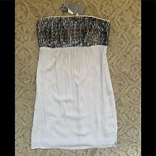 Anthropologie Dresses | Bnwt Floreat Beaded Tube Top Dress Size 4 | Color: Brown/Cream | Size: 4