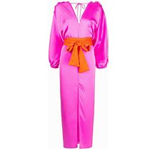 Cynthia Rowley - Dolman Ruffle-Trim Belted Maxi Dress - Women - Silk - One Size - Pink