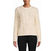 Vince Women's Crimped Cable Knit Sweater - Ivory - Size S