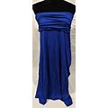Willi Smith Stretchy Knit Maxi/Long/Strapless/Bandeau Dress--Royal
