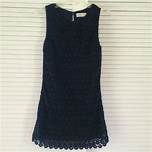 Hollister Dresses | Hollister Sleeveless Dress. Size 1 Xs. Navy Crocheted Overlay | Color: Blue | Size: Xs