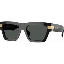 Versace 4464F Sunglasses GB1/87 - Black - Dark Grey Men Rectangle