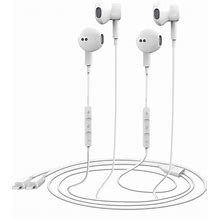 2 Pack-Apple Earbuds For iPhone Headphones [Apple Mfi Certified] With Wired Lightning Earphones, Built-In Microphone & Volume Control, Compatible