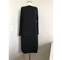 Eileen Fisher Viscose Spandex Black Long Sleeve Stretchy Dress Size