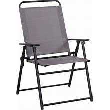 Living Accents Black Steel Frame Sling Chair Gray