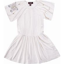 Imoga Collection Big Girls Shiloh Cream Gold Solid Jersey Dress - Open White