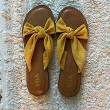 Mia Shoes | Size 7.5 Emilia Knotted Slides- New In Box | Color: Yellow | Size: 7.5