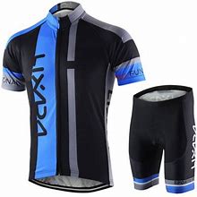Andoer Men Breathable Quick Dry Comfortable Short Sleeve Jersey + Padded Shorts Cycling Clothing Set Riding Sportswear