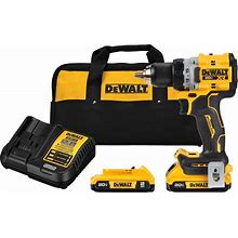 DEWALT 20V MAX XR Cordless Drill/Driver Kit, Brushless, Compact, With 2 Batteries And Charger (DCD800D2)