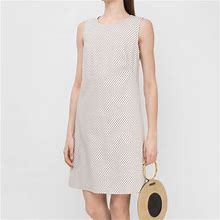 Peserico Dresses | Peserico Sleeveless Dress With Beige Polka Dots Size 4 | Color: Cream/Tan | Size: 4