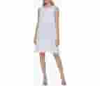 Tommy Hilfiger Sleeveless Gauze Trapeze Dress In Bright White At Nordstrom Rack, Size 16