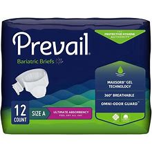Prevail Bariatric Ultimate Incontinence Briefs 2X-Large / Unisex / Bag Of 12