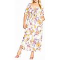 City Chic Villa Floral Tie Maxi Dress In Malibu Sunsets At Nordstrom