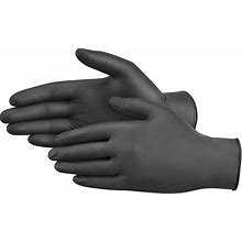Uline Black Industrial Nitrile Gloves - Powder-Free, 4 Mil, Large - 2 Cartons Of 100 - S-23309-L
