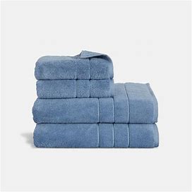 Luxury Super-Plush Spa Bath Sheet & Hand Towel Bundle In Blue By Brooklinen