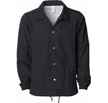 Water Resistant Windbreaker Coaches Jacket, Black / XL