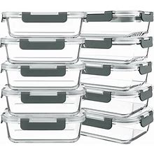 KOMUEE 10 Packs 30 Oz Glass Meal Prep Containersglass Food Storage Containers...