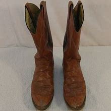 Men's Tony Lama El Paso Authentic Light Brown Leather 10 D Cowboy Boots 33024
