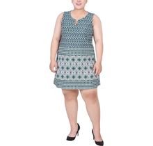 Ny Collection Plus Size Sleeveless Dress With 3 Rings - Green Birdeye