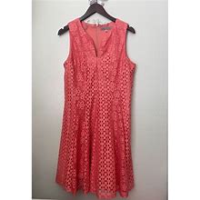 Danny & Nicole Dresses | Danny And Nicoles Coral Eyelet Dress | Color: Red/Pink | Size: 14