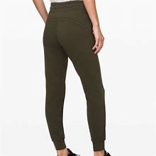 Lululemon Athletica Pants & Jumpsuits | Lululemon Lululemon Warm Down Jogger Ii - Olive Green - Terry Cloth | Color: Green | Size: 10