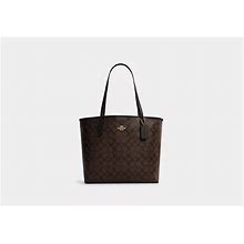 Coach Outlet City Tote Bag In Signature Canvas - Women's Purses - Brown