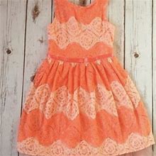 Speechless Dresses | Speechless Chevron Lace Dress, Size 8 | Color: Orange | Size: 8G
