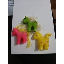 Ja-Ru Pony Toy Rearing Baby 4" Pink Green Yellow Lot Of 3 X