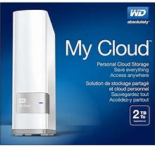 WD 2TB My Cloud Personal Network Attached Storage - NAS - WDBCTL0020HWT-NESN,White