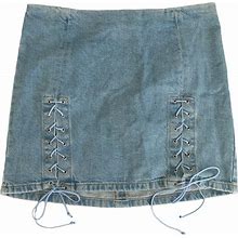 Urban Outfitters Skirts | Urban Outfitters Uo Lace Up Denim Mini Skirt | Color: Blue | Size: S
