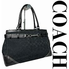 Coach Signature Canvas Tote Bag - Silver Used With Scratches & Stains